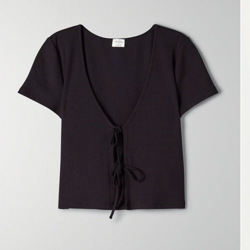 Aritzia Wilfred Free Only Tie Front T-Shirt